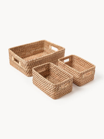 Westwing Cestas de almacenamiento Lurdes 3 uds