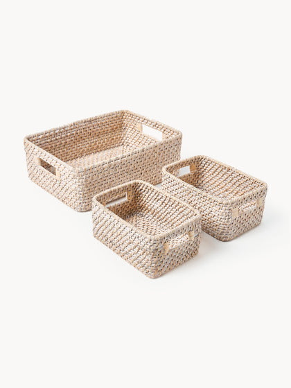 Westwing Cestas de almacenamiento Lurdes 3 uds