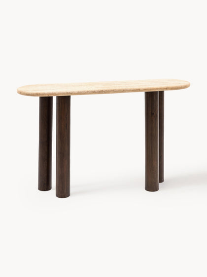 Westwing Consola Con Tablero De Travertino Trevi