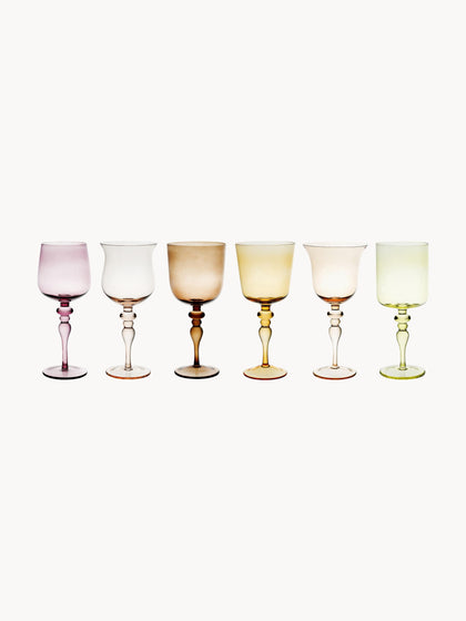 Westwing Copas de vino artesanales Goblet 6 uds