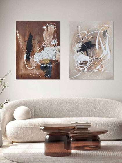 Westwing Cuadro En Lienzo Pintado A Mano Cream