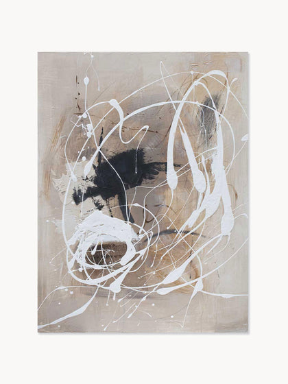 Westwing Cuadro en lienzo pintado a mano Cream