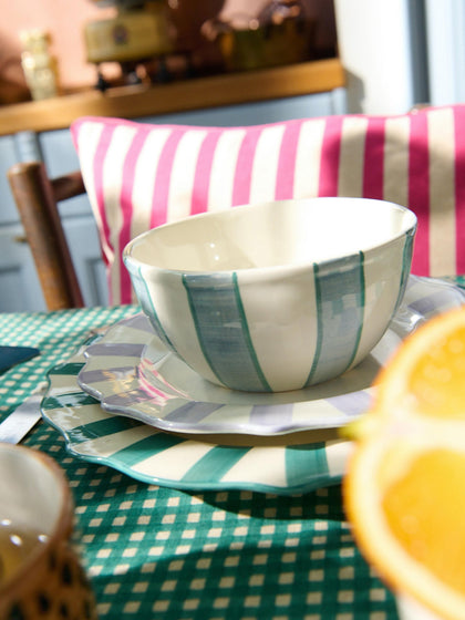 Westwing Cuenco Pintado A Mano Powder Striped
