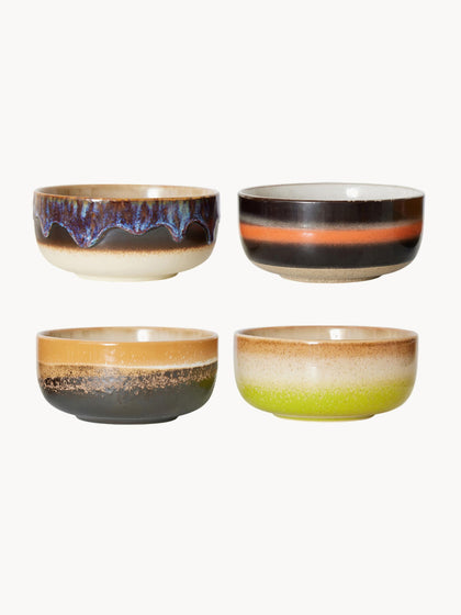 Westwing Cuencos artesanales de gres 70's 4 uds