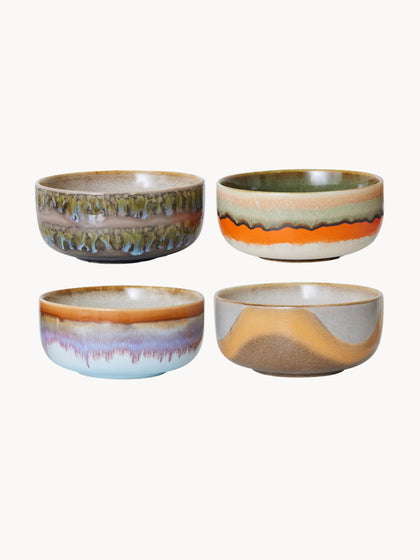 Westwing Cuencos artesanales de gres 70's 4 uds
