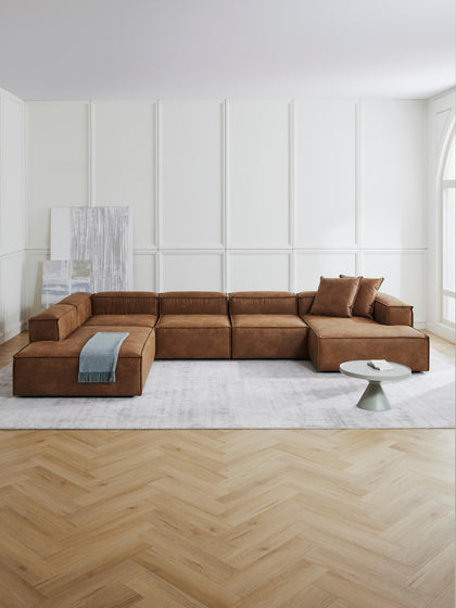 Westwing Diván Sofá De Cuero Reciclado Lennon