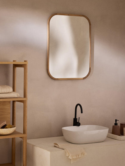 Westwing Espejo De Pared De Madera De Roble Levan