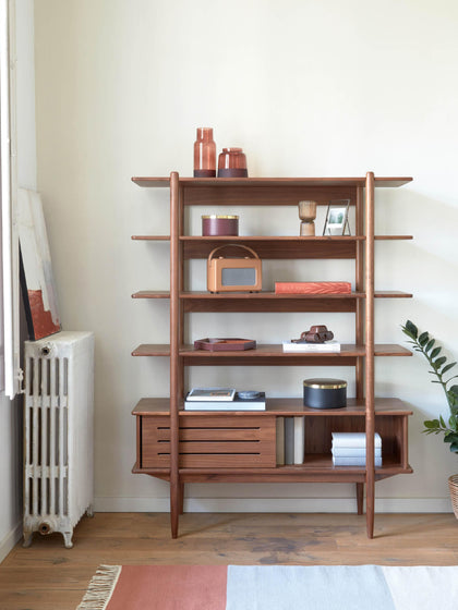 Westwing Estantería De Madera De Nogal Carolin