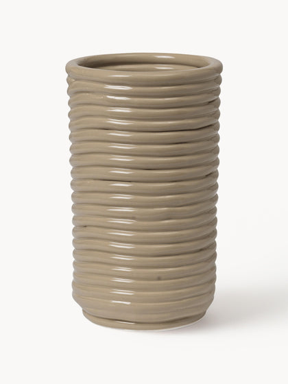 Westwing Jarrón artesanal Cordroy 21 cm