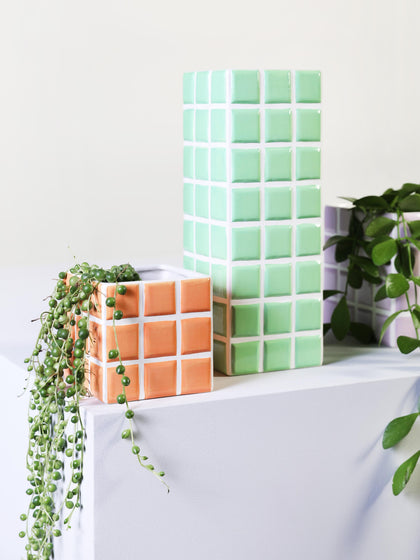 Westwing Jarrón De Diseño Tile 28 cm