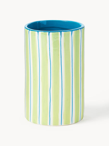 Westwing Jarrón de porcelana artesanal Ray 13 cm