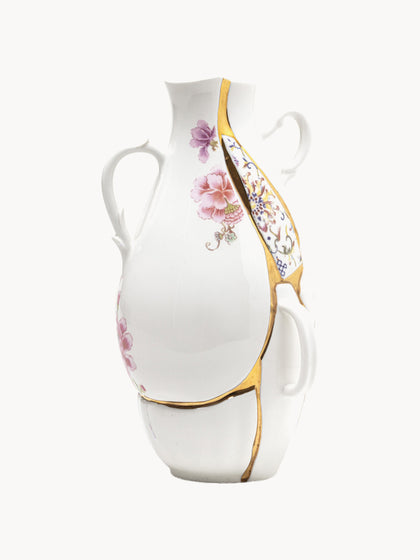 Westwing Jarrón De Porcelana Fina Kintsugi 32 Cm