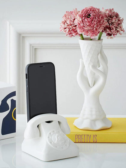 Westwing Jarrón De Porcelana I-Scream 20 Cm