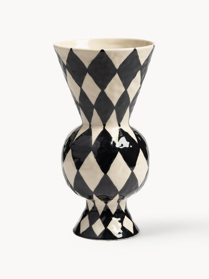 Westwing Jarrón de rombos pintado a mano 30 cm
