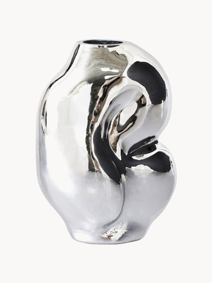 Westwing Jarrón de vidrio artesanal Gleam 18 cm