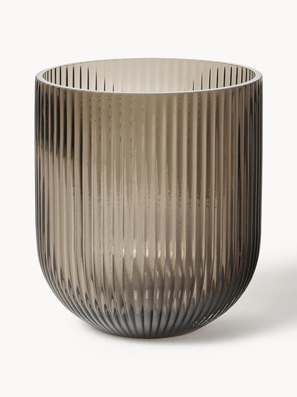 Westwing Jarrón de vidrio Simple Stripe 18 cm