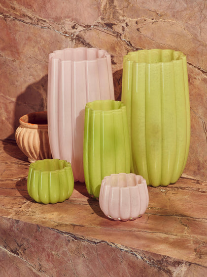 Westwing Jarrón De Vidrio Soplado Melon Al 38 Cm