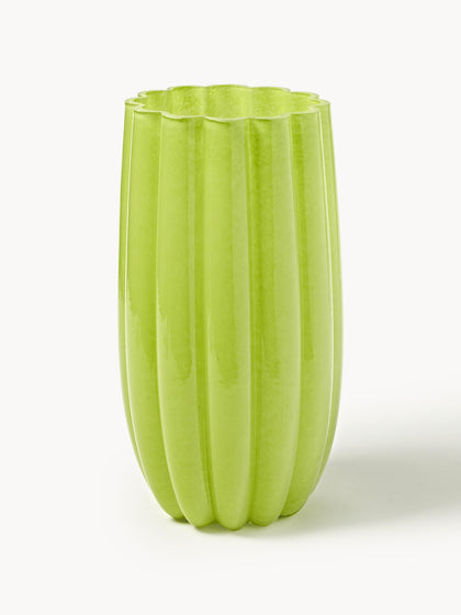 Westwing Jarrón de vidrio soplado Melon Al 38 cm