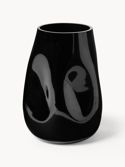 Westwing Jarrón de vidrio soplado Obsidian 26 cm