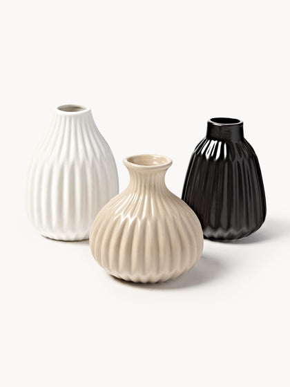 Westwing Jarrones de porcelana Palo 3 uds