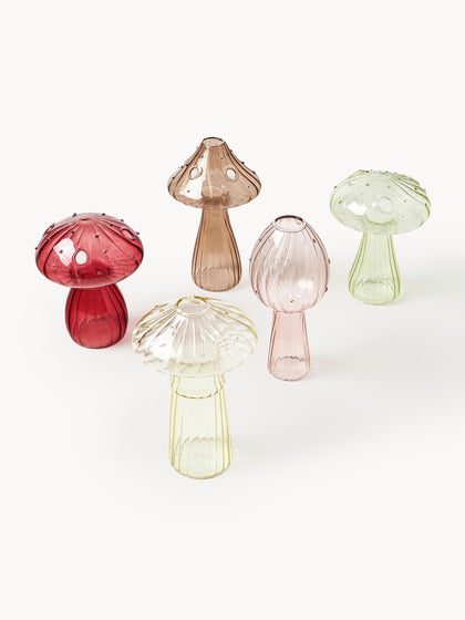 Westwing Jarrones de vidrio Mushroom 5 uds