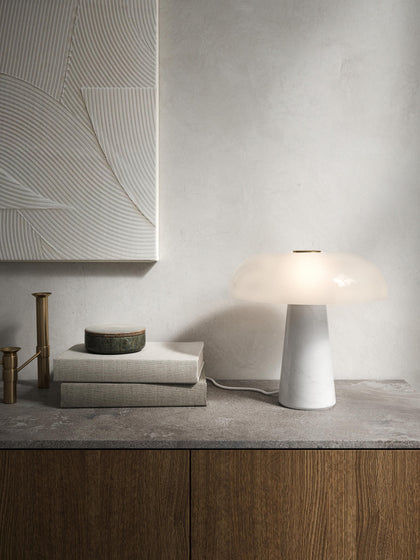 Westwing Lámpara De Mesa Con Base De Mármol Glossy