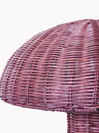 Westwing Lámpara De Mesa De Ratán Burgundy