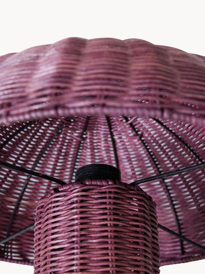 Westwing Lámpara De Mesa De Ratán Burgundy