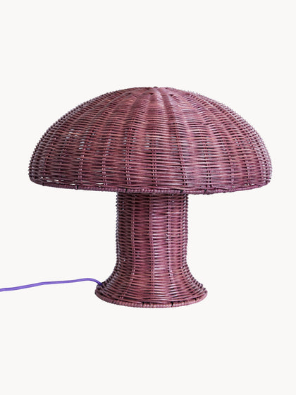 Westwing Lámpara de mesa de ratán Burgundy