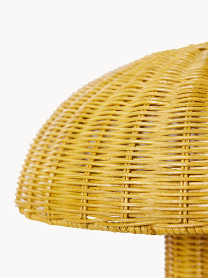 Westwing Lámpara De Mesa De Ratán Mustard