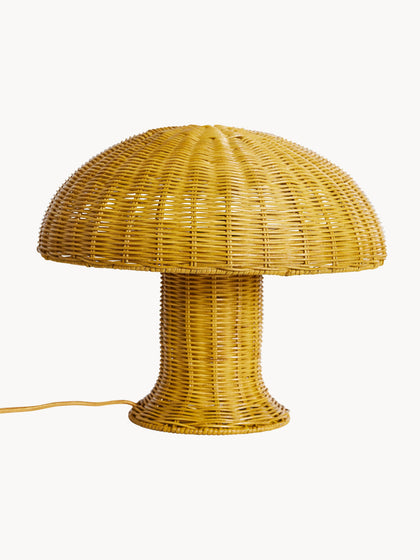 Westwing Lámpara de mesa de ratán Mustard