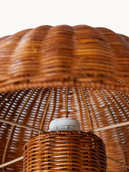Westwing Lámpara De Mesa De Ratán Natural