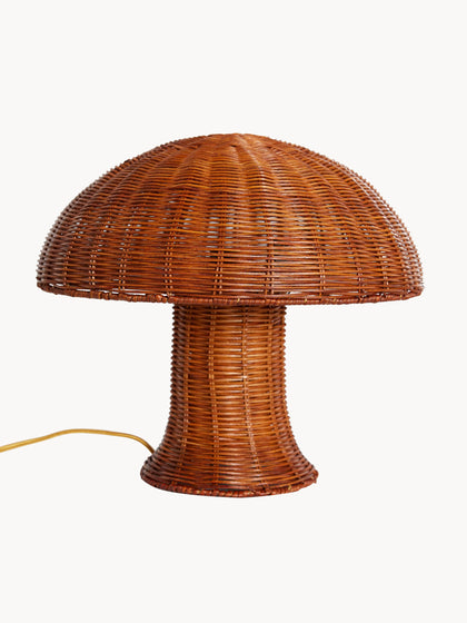 Westwing Lámpara de mesa de ratán Natural