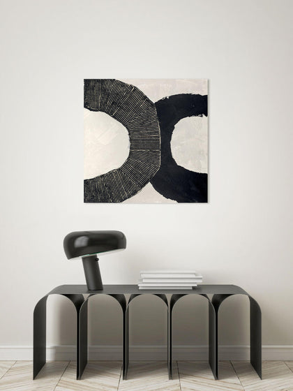 Westwing Lienzo Pintado A Mano Black Circles