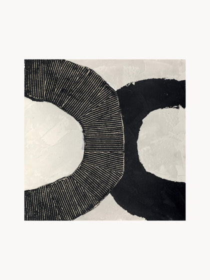 Westwing Lienzo pintado a mano Black Circles