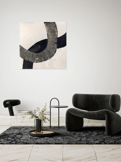 Westwing Lienzo Pintado A Mano Black Lines