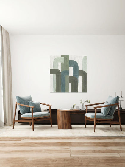 Westwing Lienzo Pintado A Mano Green Lines