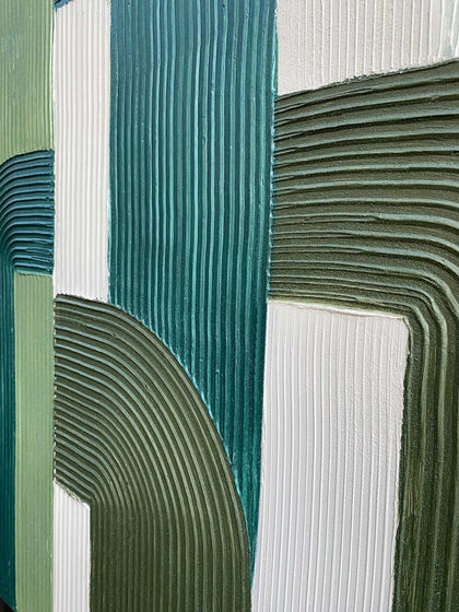 Westwing Lienzo Pintado A Mano Green Lines