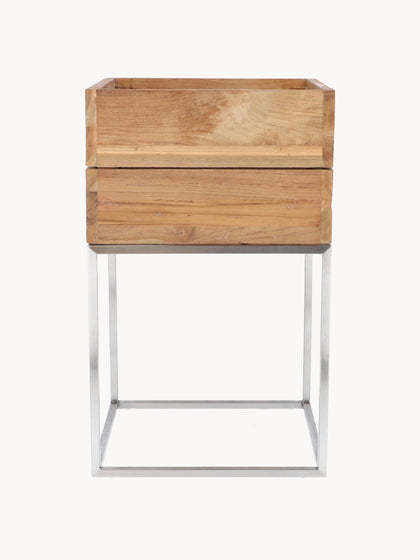 Westwing Macetero De Madera De Teca Mini Garden