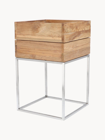 Westwing Macetero De Madera De Teca Mini Garden