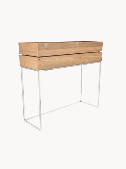 Westwing Macetero de madera de teca Mini Garden