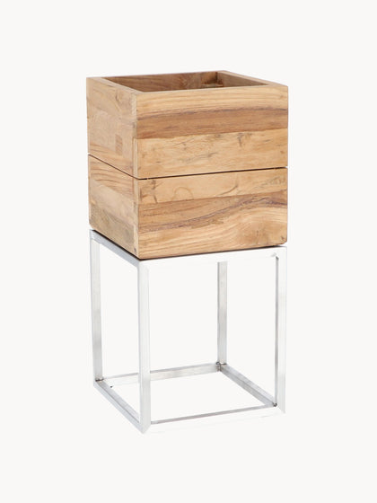 Westwing Macetero de madera de teca Mini Garden