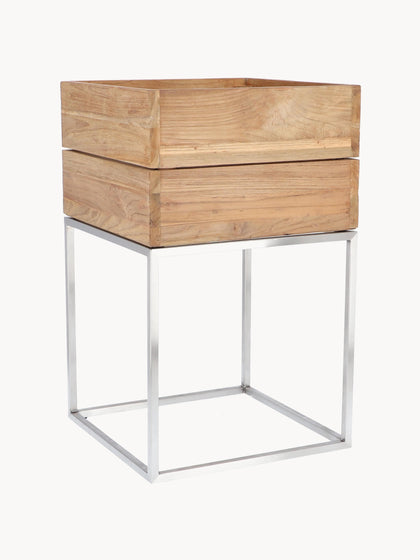 Westwing Macetero de madera de teca Mini Garden