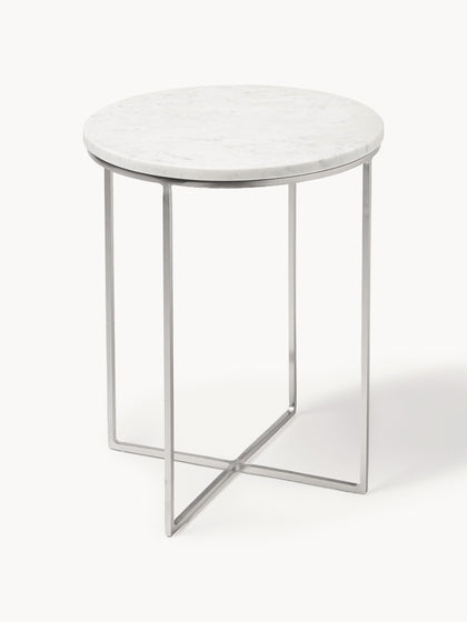Westwing Mesa auxiliar de mármol redonda Alys