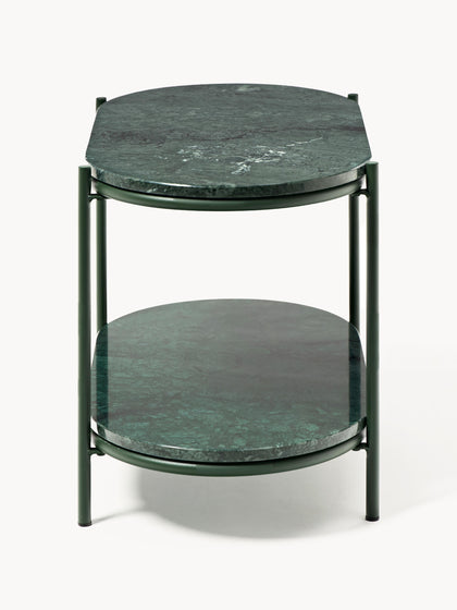 Westwing Mesa Auxiliar Ovalada De Mármol Nusa