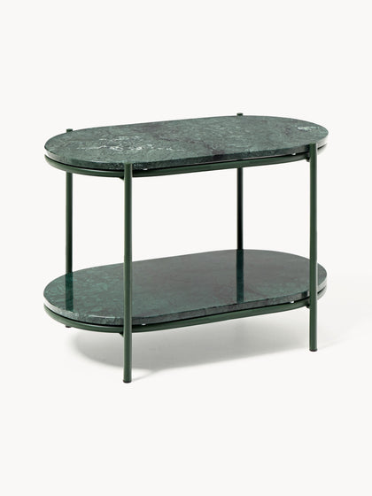 Westwing Mesa auxiliar ovalada de mármol Nusa