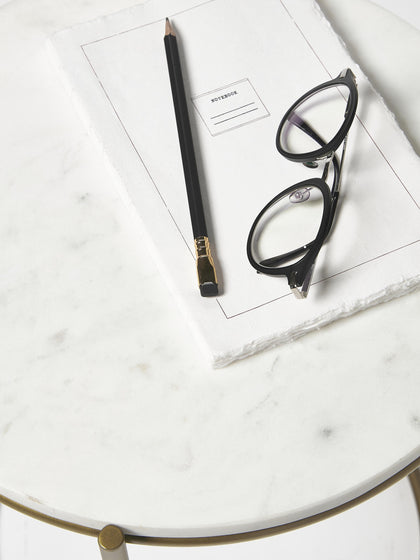 Westwing Mesa Auxiliar Redonda De Mármol Ella