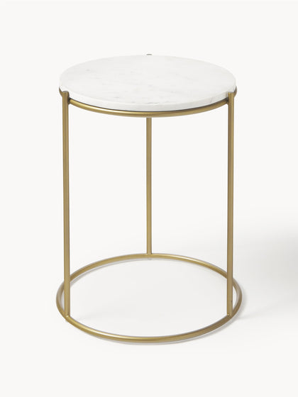 Westwing Mesa Auxiliar Redonda De Mármol Ella