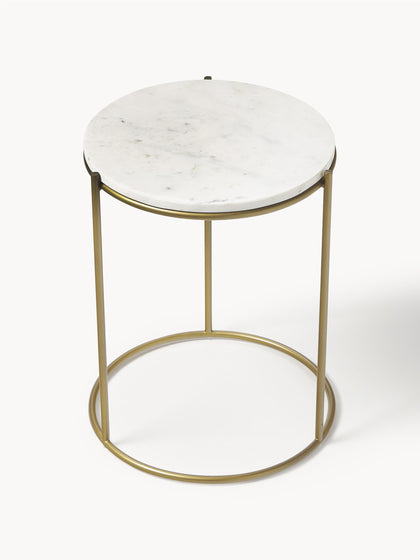 Westwing Mesa Auxiliar Redonda De Mármol Ella