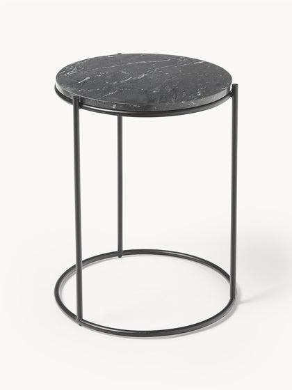 Westwing Mesa auxiliar redonda de mármol Ella